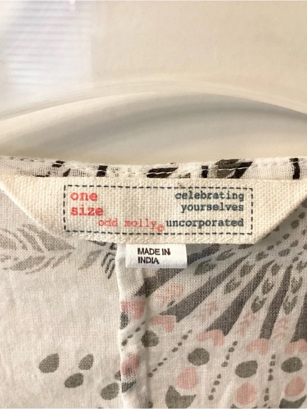 Odd Molly Boho 100% Cotton Bird Print Swim Cover Up - White - One Size - Picture 8 of 9